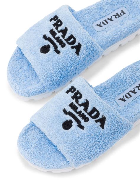 prada terry cloth slides|designer prada flip flops.